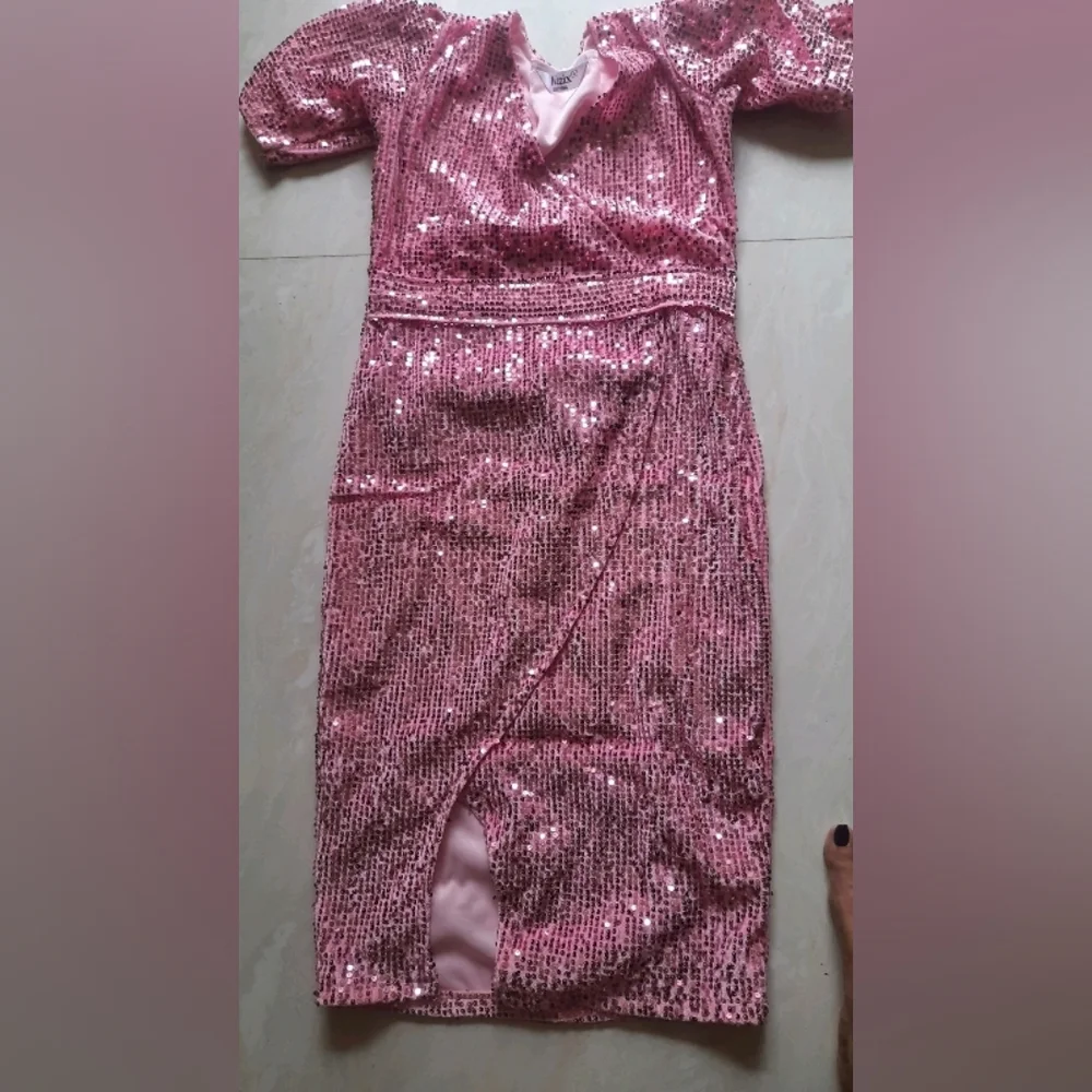 Women's Velvet V Neck Dress - Picture 6 of 8